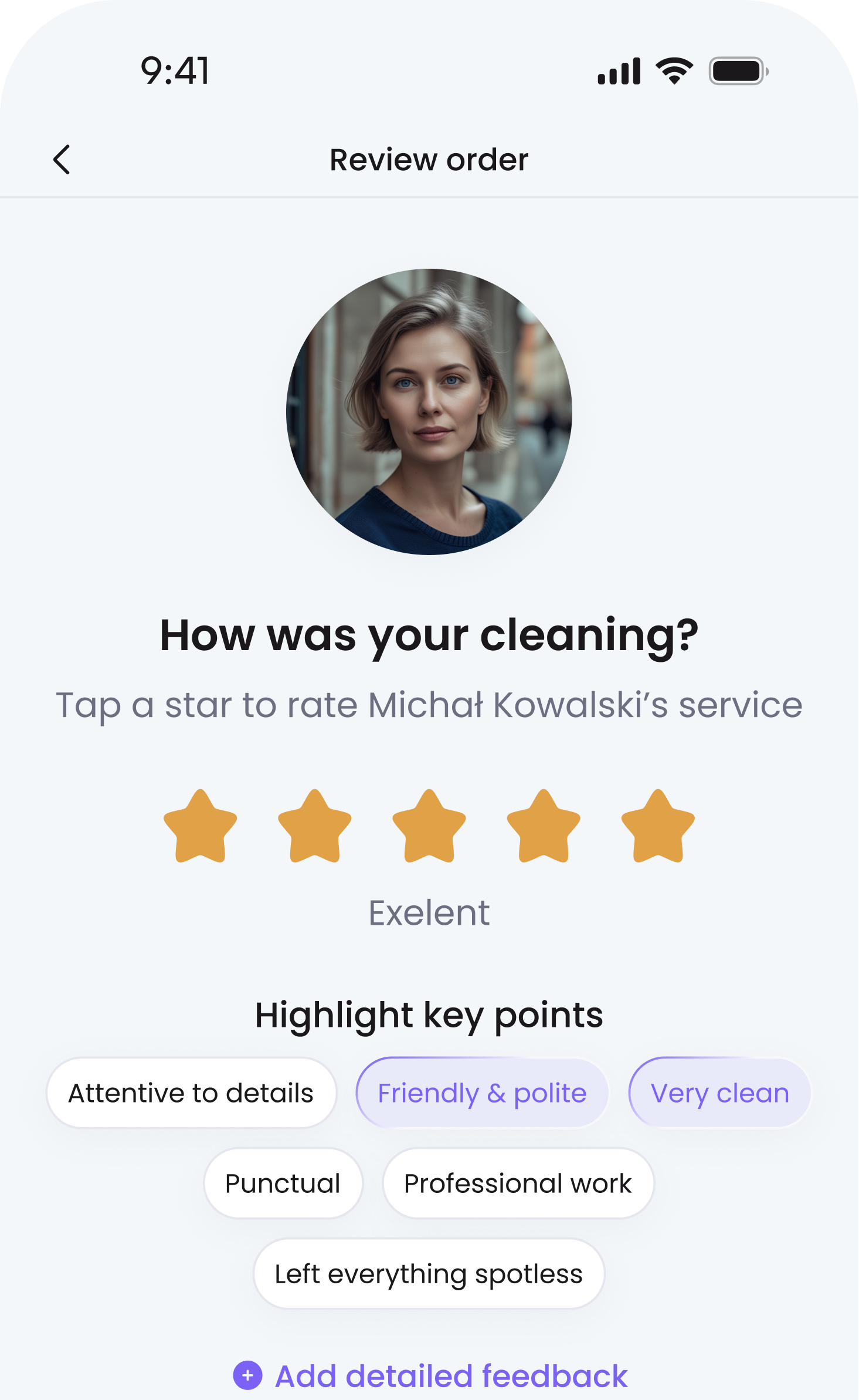 mobile app screen
